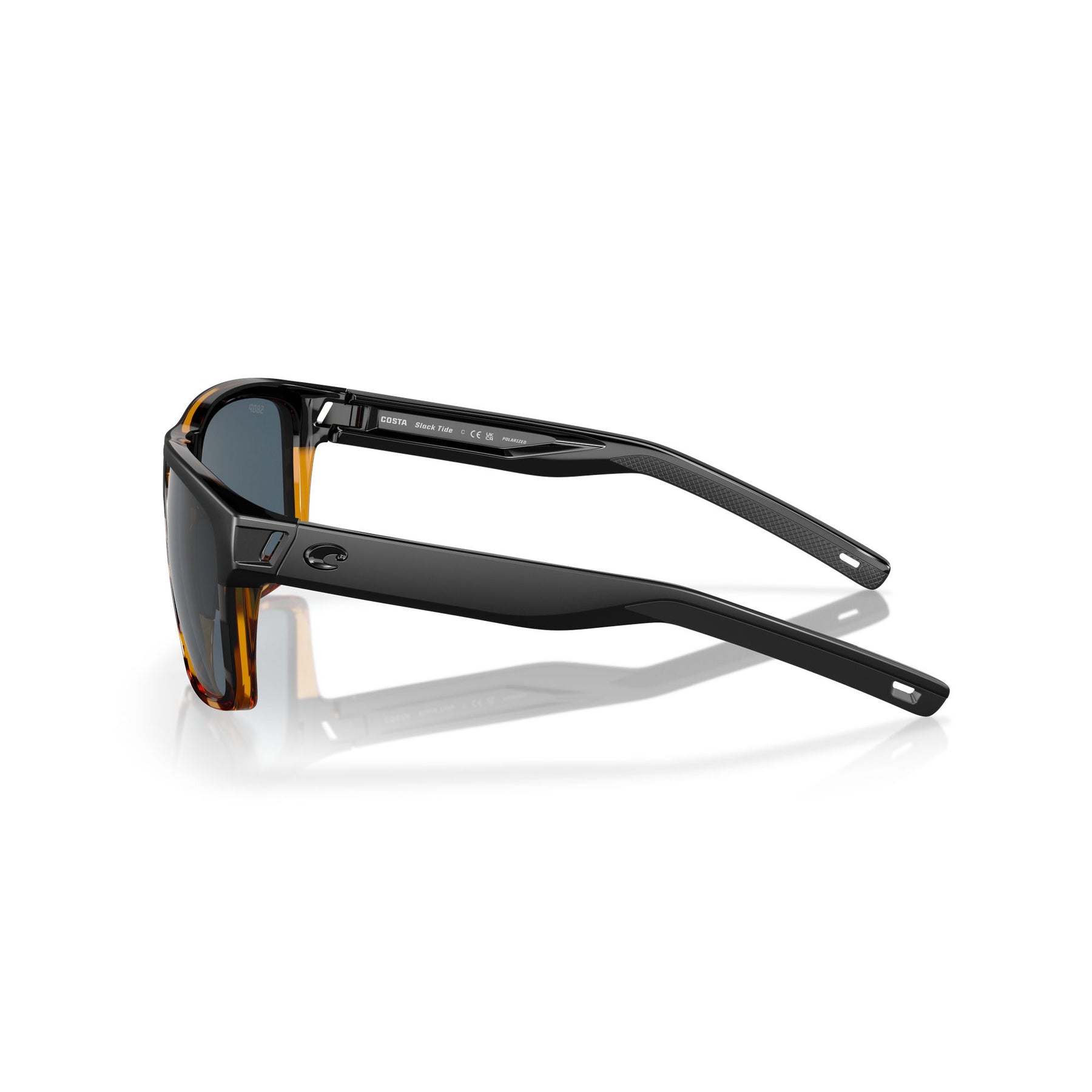 View of Sunglasses Costa Slack Tide Matte Black / Shiny Tortoise Gray 580P available at EZOKO Pike and Musky Shop