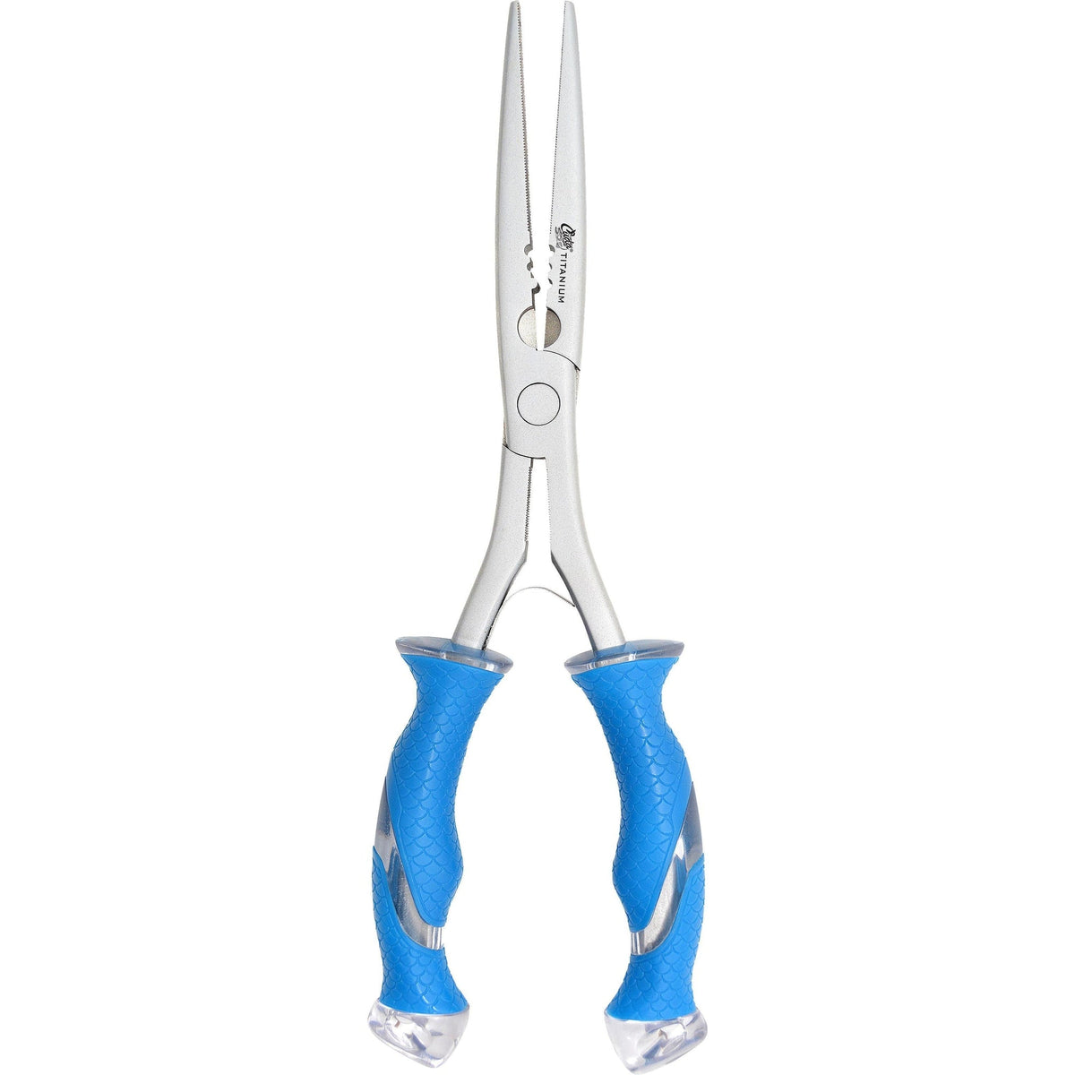 View of Tools Cuda 10.25" Titanium Bonded Stainless Steel Long Nose Pliers available at EZOKO Pike and Musky Shop