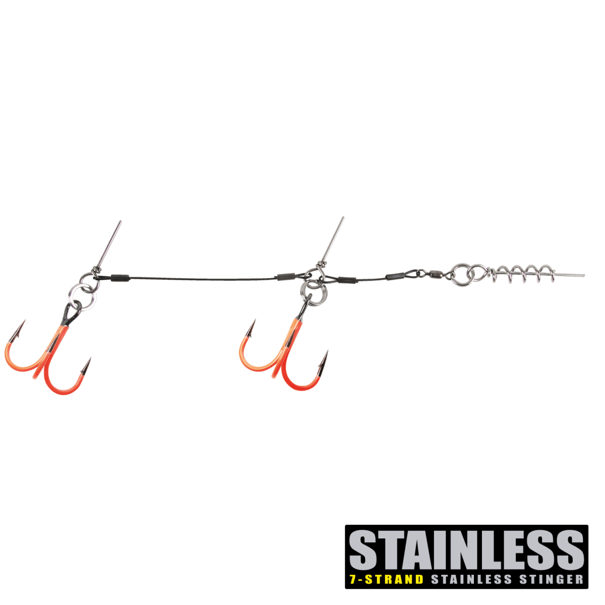 View of Hooks CWC Stinger Pro UV Orange Tandem 2/0 available at EZOKO Pike and Musky Shop