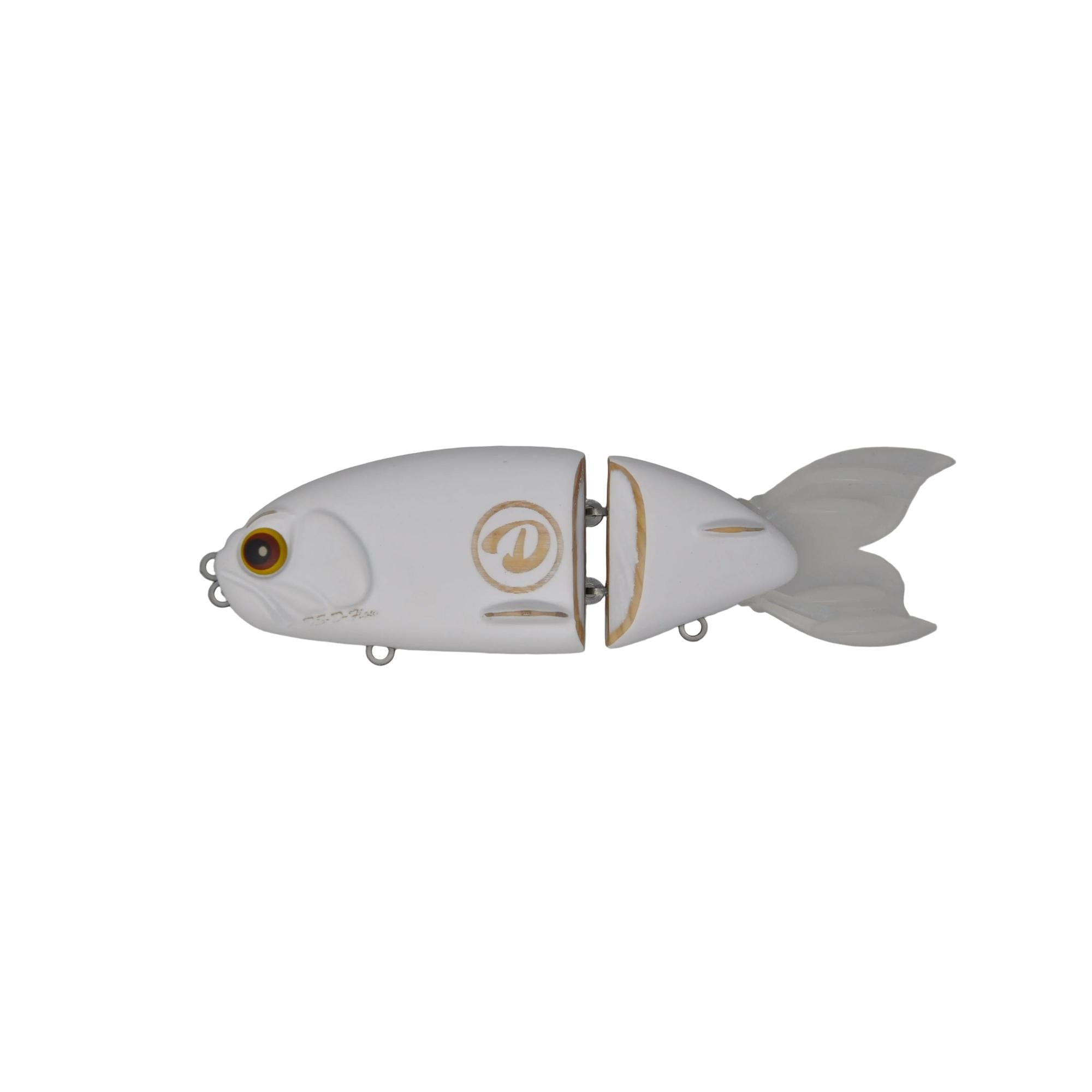 View of D-Flow D-Gill 150 Wood Bait Swimbait White available at EZOKO Fishing