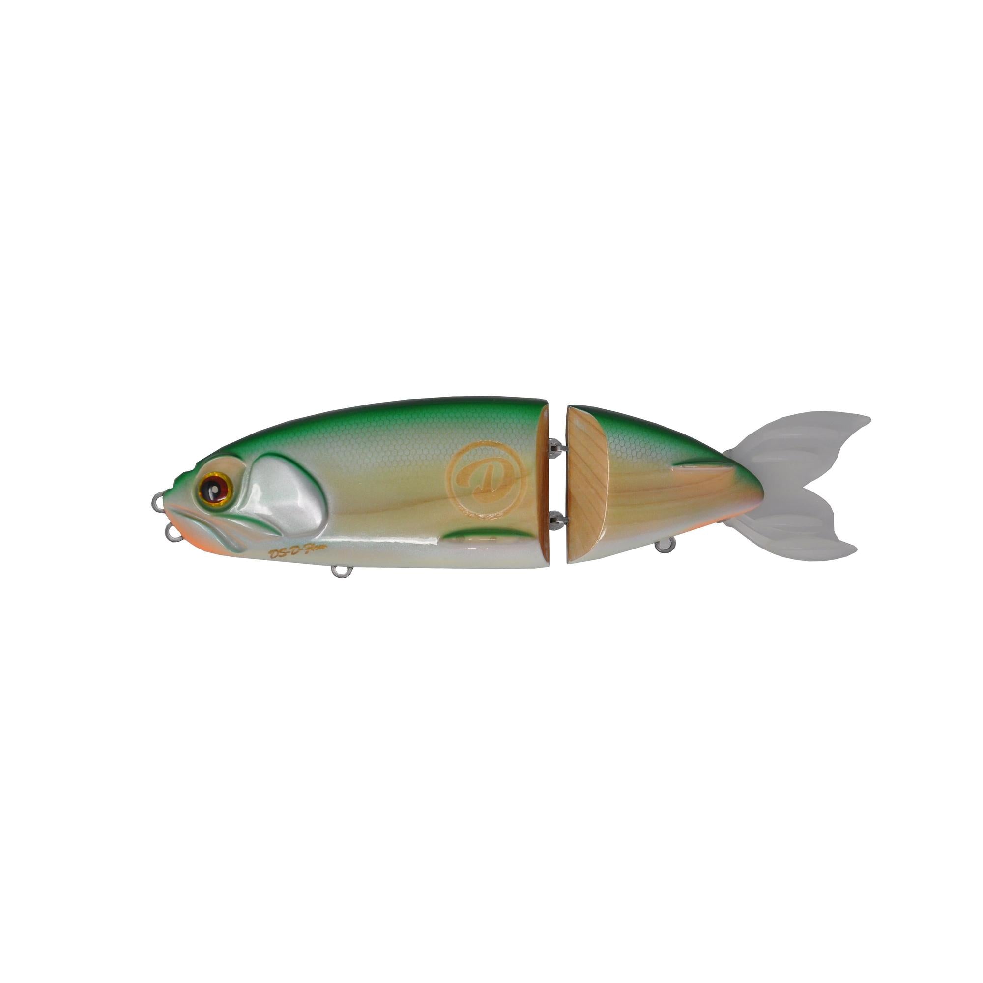 View of D-Flow Orosi 210 Wood Bait Swimbait Wood Green available at EZOKO Fishing