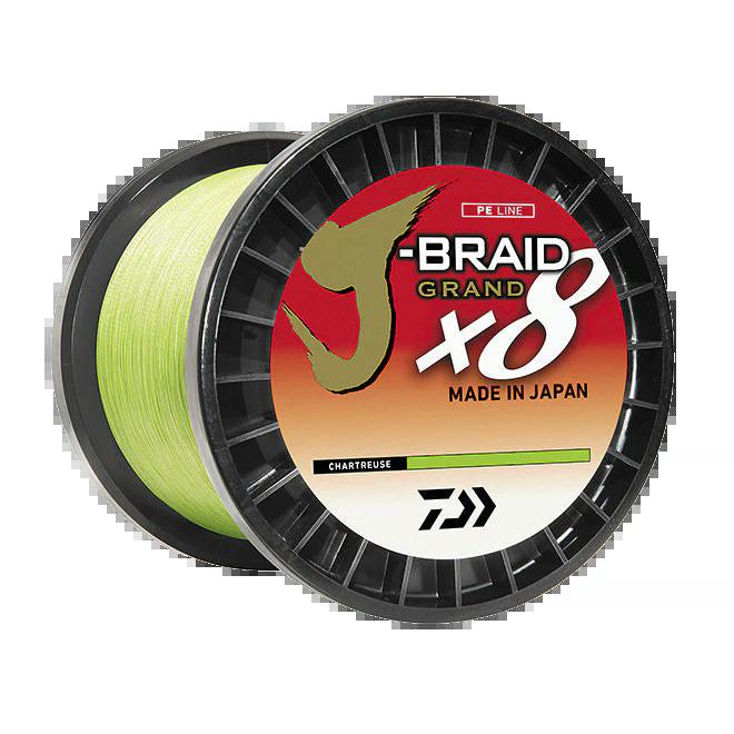 View of Daiwa J-BRAID GRAND X8 Braid 30 Lb Chartreuse available at EZOKO Fishing