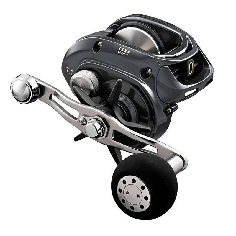 View of Baitcast_Reels Daiwa Lexa 400 Baitcast Reels Right 7.1:1 available at EZOKO Pike and Musky Shop