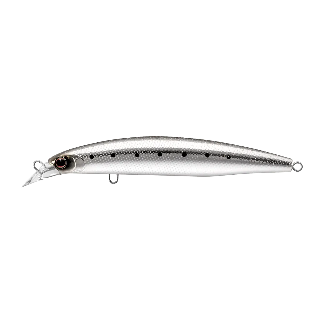 View of DAIWA SALT PRO MINNOW LONG CAST HD Sardine Glow Belly available at EZOKO Fishing