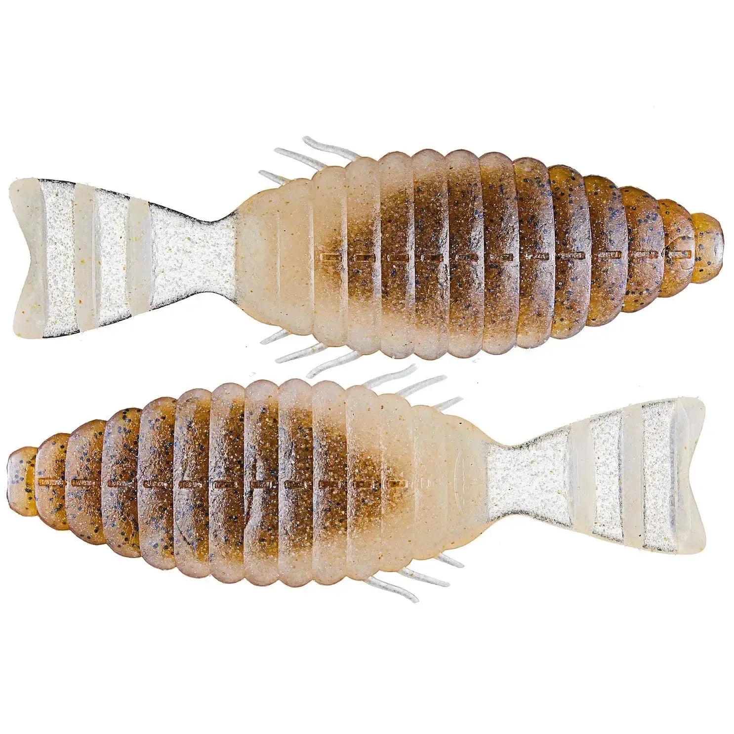 View of Softbaits Deps Bull Flat Creature Bait 3" Champagne Pepper / Neon Pearl available at EZOKO Fishing