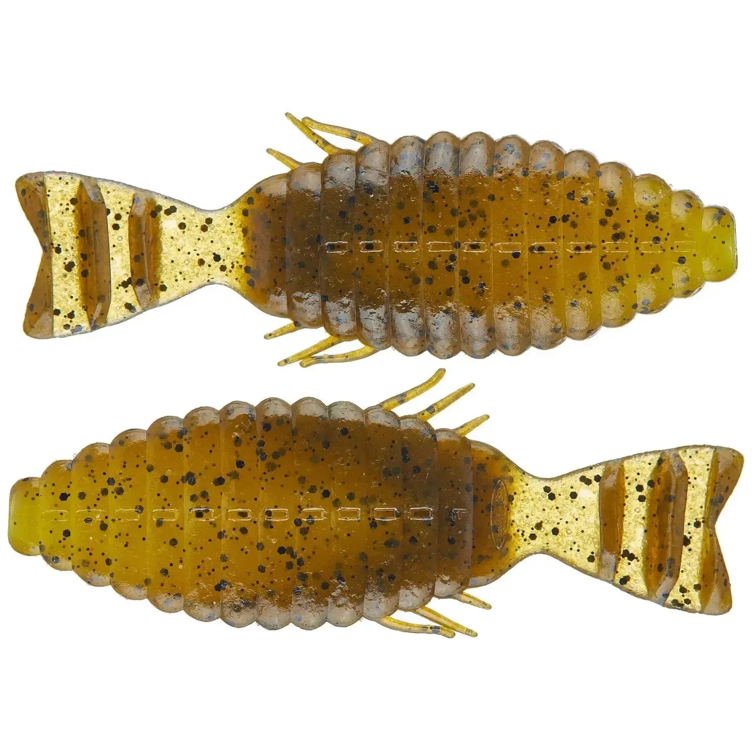 View of Softbaits Deps Bull Flat Creature Bait 3.8" Green Pumpkin Chartreuse available at EZOKO Fishing