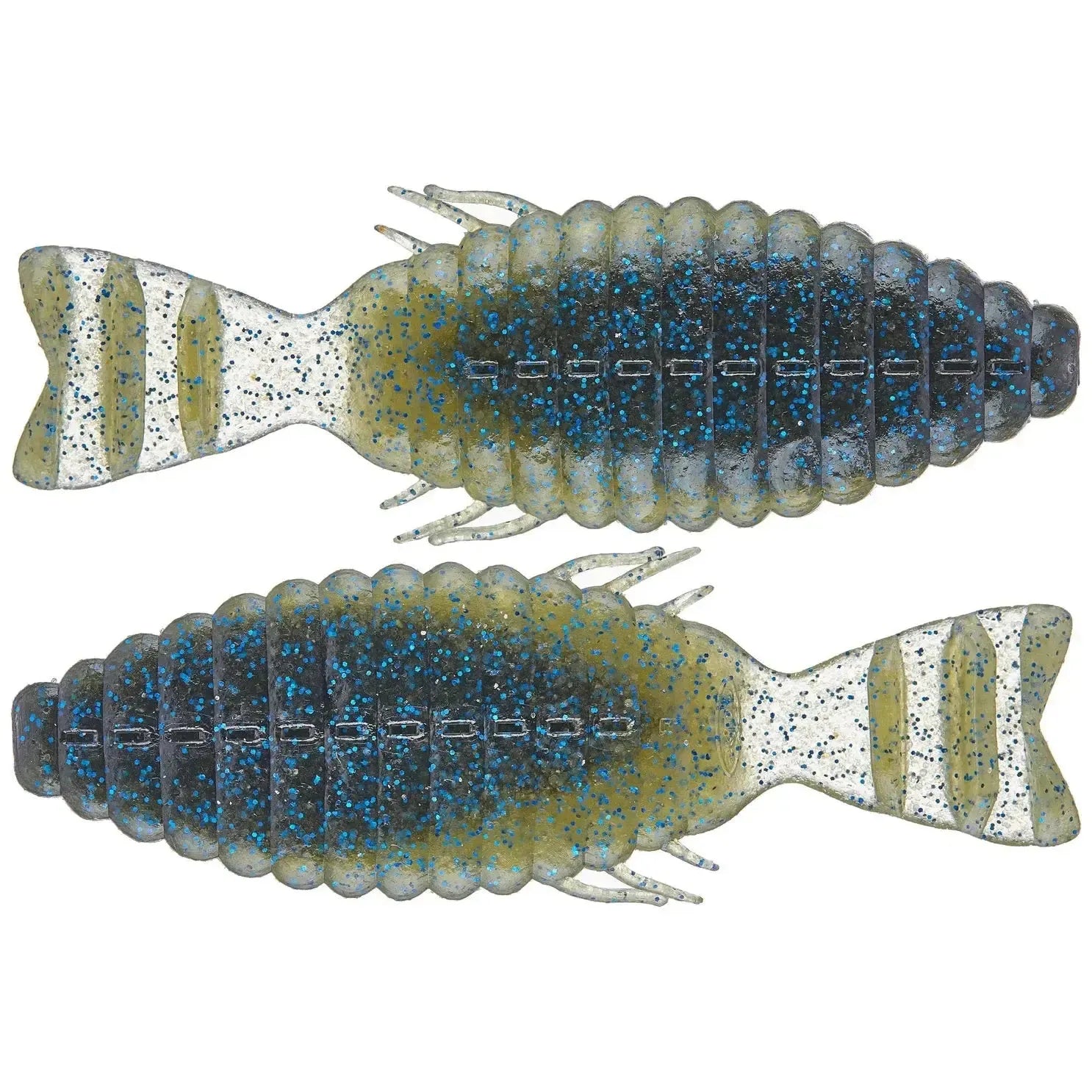 View of Softbaits Deps Bull Flat Creature Bait 3.8" Watermelon/ Light Watermelon Blue Flake available at EZOKO Fishing
