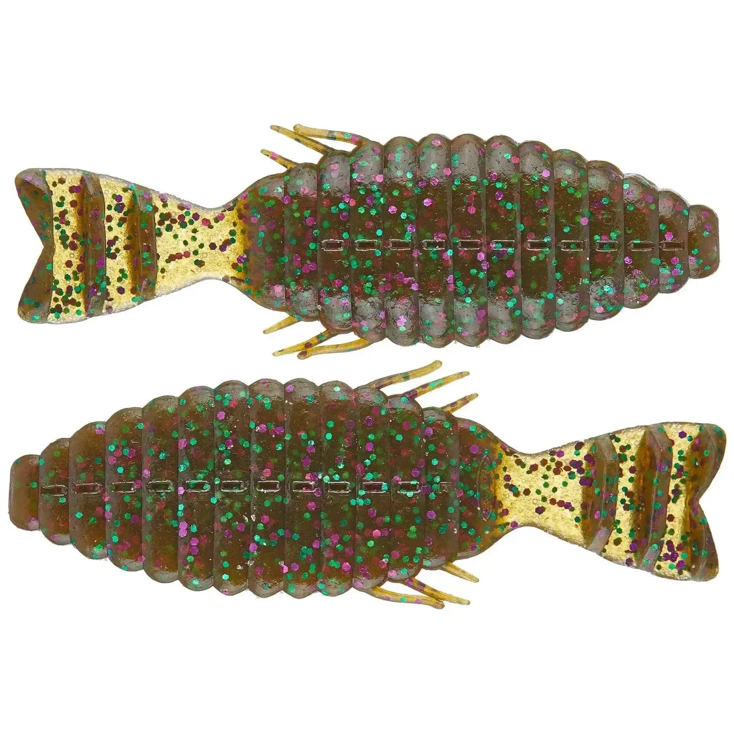 View of Softbaits Deps Bull Flat Creature Bait 4.8" Green Pumpkin Purple / Green Flake available at EZOKO Fishing