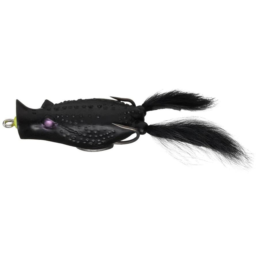 View of Topwaters Deps Buster K Hollow Body Popping Frog Jet Black available at EZOKO Fishing