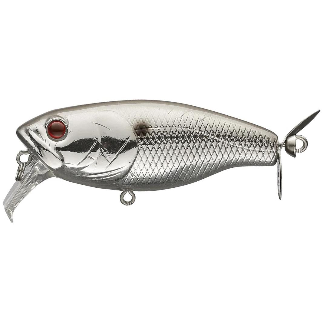 View of Topwaters Deps Buzzjet Jr Wakebait Chrome Black Back available at EZOKO Fishing