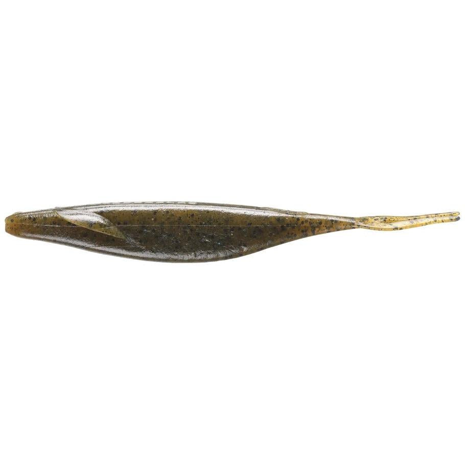 View of Softbaits Deps Sakamata Shad Soft Jerkbait 2" Green Pumpkin available at EZOKO Fishing