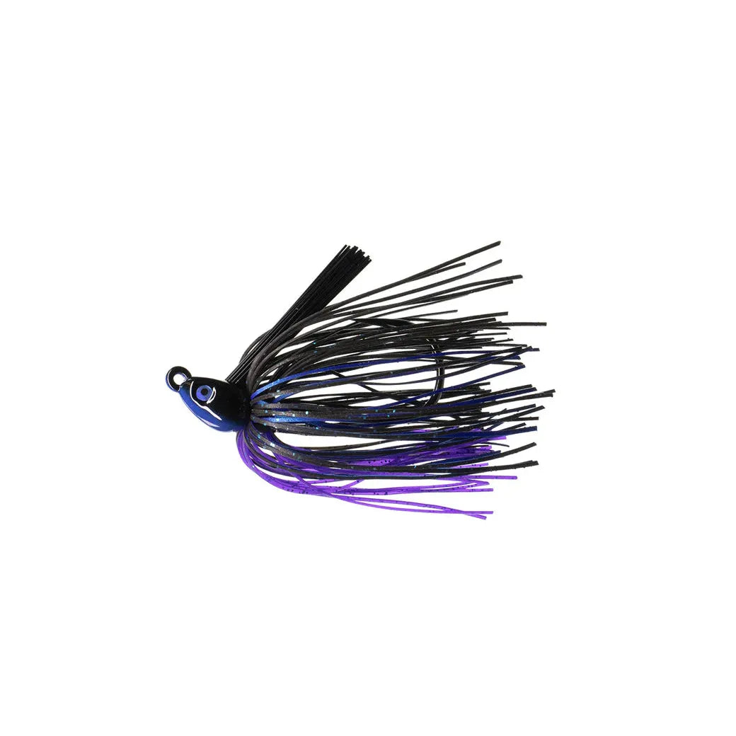 View of Swim Jigs Dirty Jigs Tackle No-Jack Swim Jig 3/8oz Black Blue & Purple available at EZOKO Fishing
