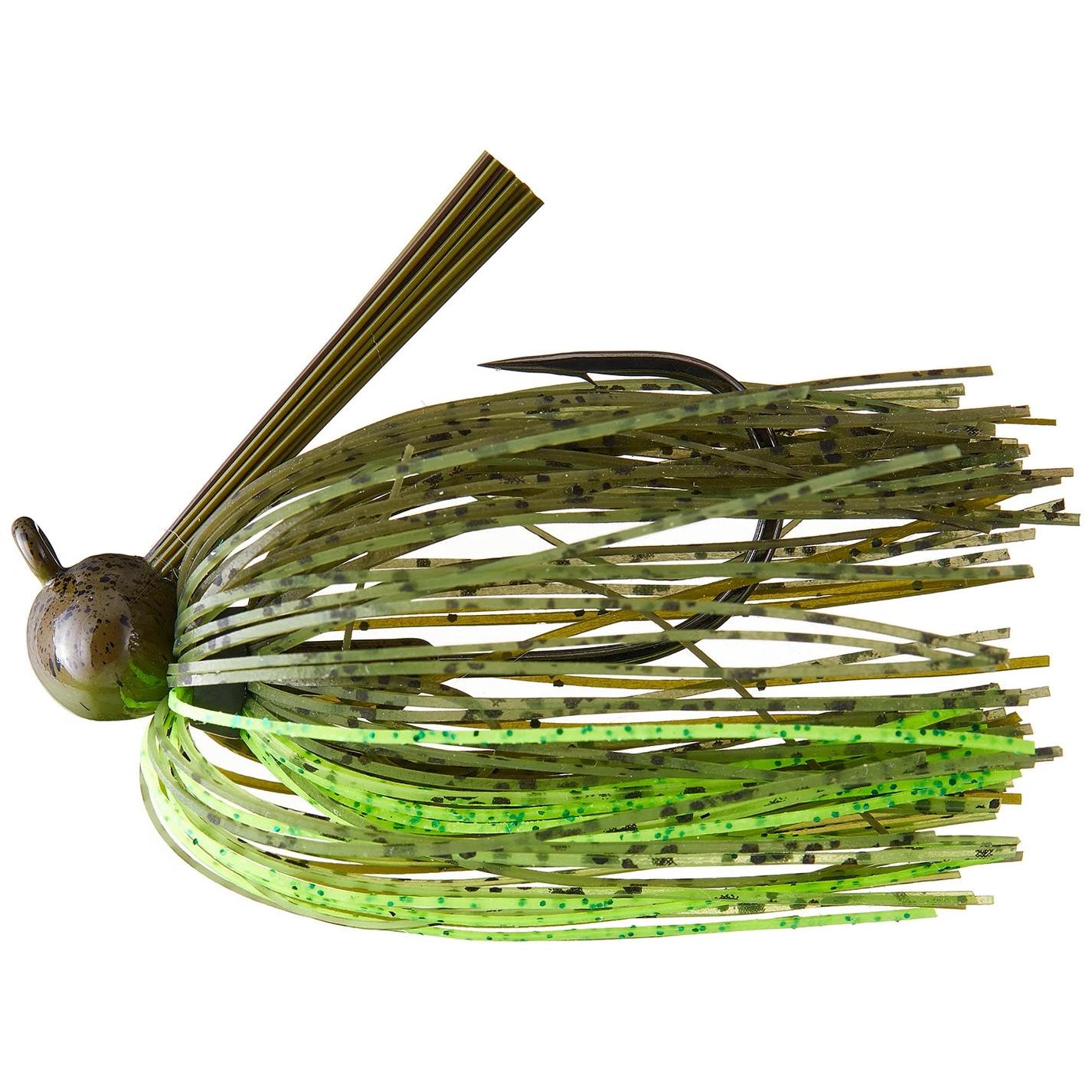 View of Football Jigs Dirty Jigs Tackle Tour Level Skirted Football Jig 3/4oz Dirty Chartreuse available at EZOKO Fishing