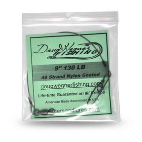 Doug Wegner Fishing 49 Strand Wire 130 lb Leaders Stay-Loc Snap 9" Leaders