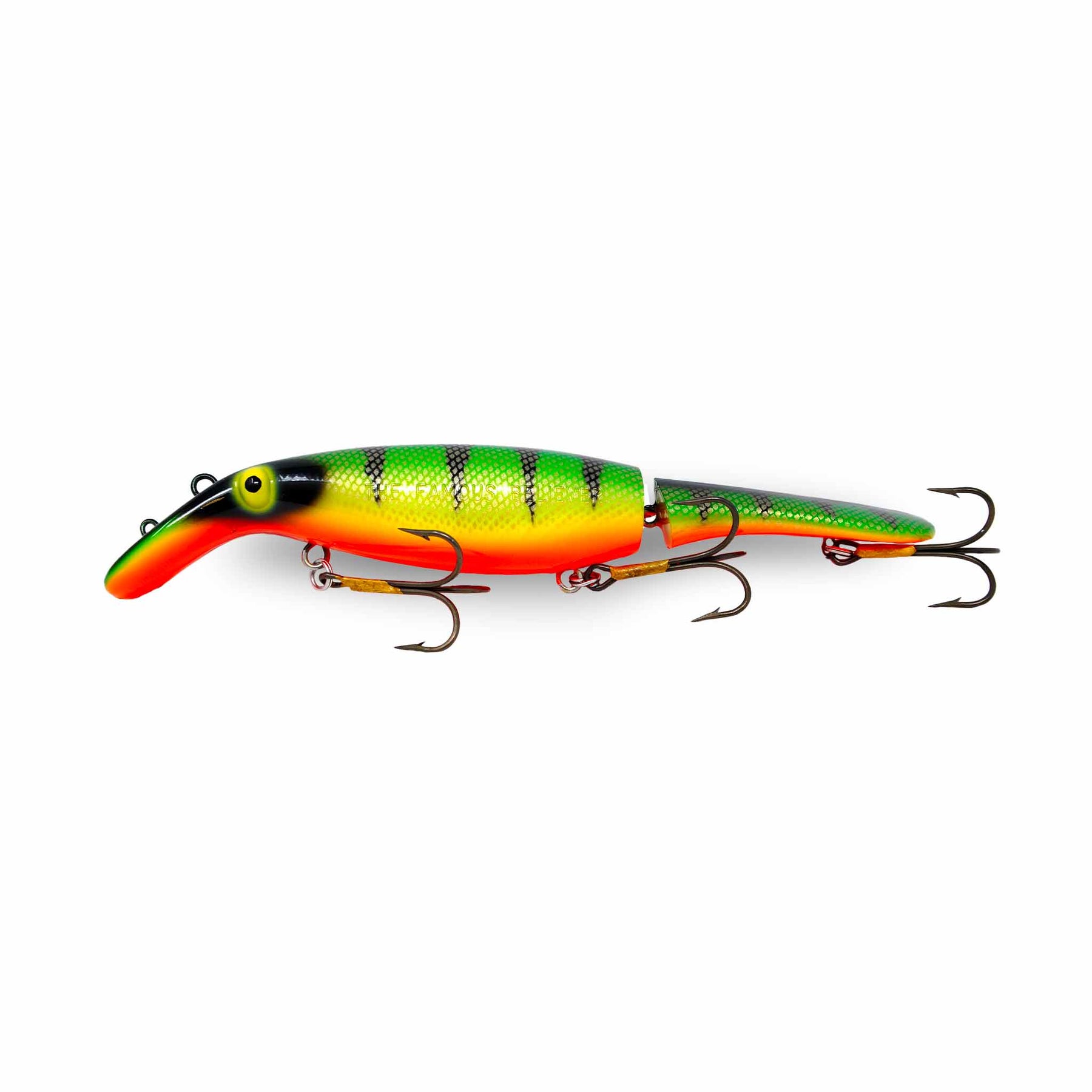 View of Crankbaits Drifter Tackle Believer Jointed 10" Crankbait Fire Perch available at EZOKO Pike and Musky Shop