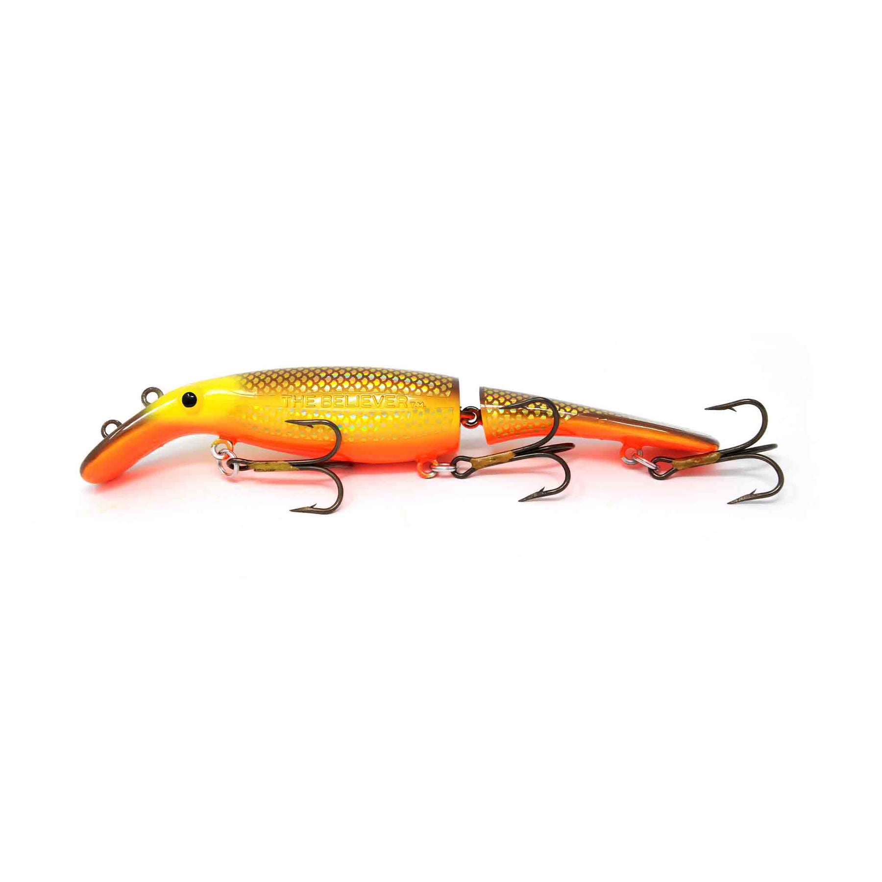 View of Crankbaits Drifter Tackle Believer Jointed 10" Crankbait Holo Hot Walleye available at EZOKO Pike and Musky Shop