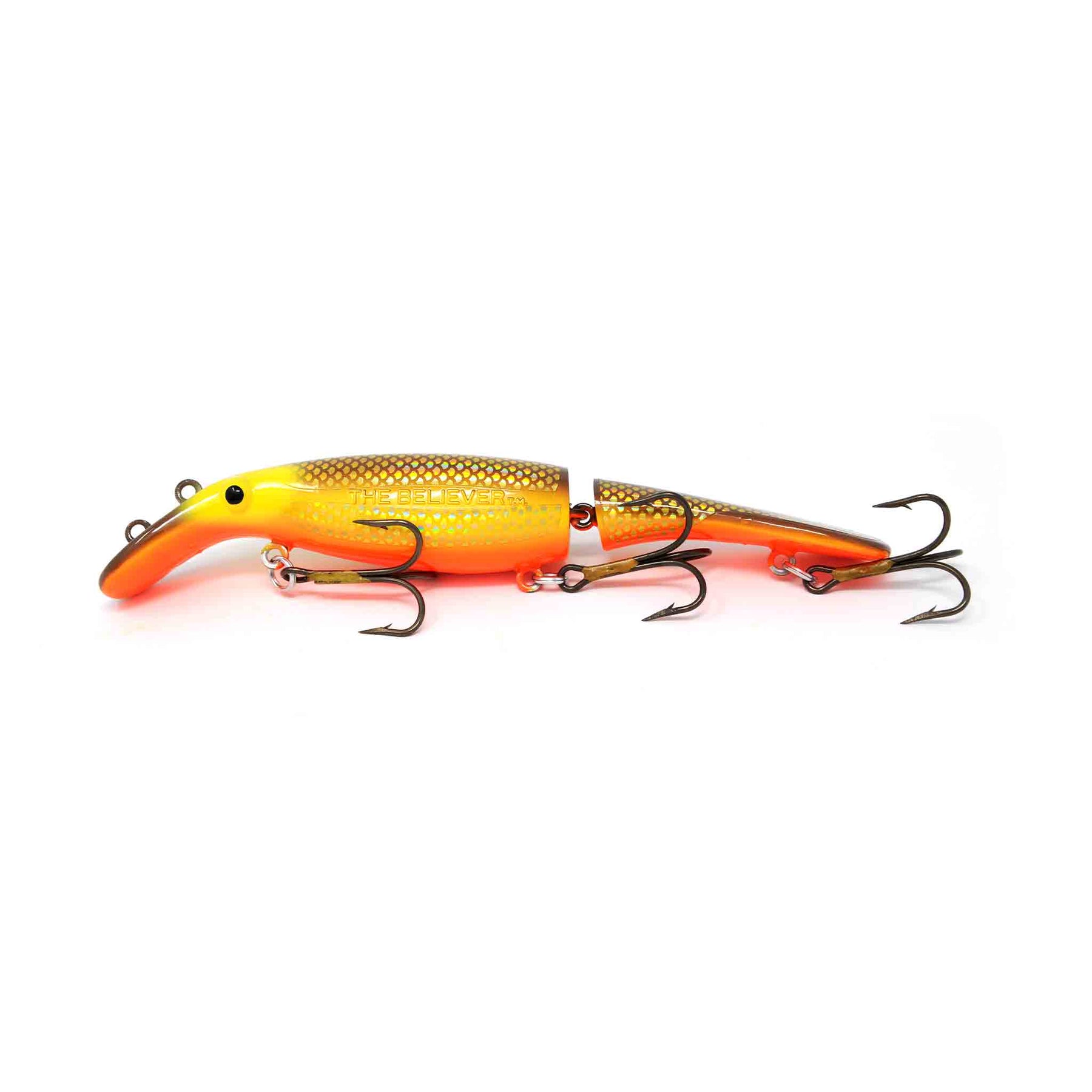 View of Crankbaits Drifter Tackle Believer Jointed 8" Crankbait Holo Hot Walleye available at EZOKO Pike and Musky Shop