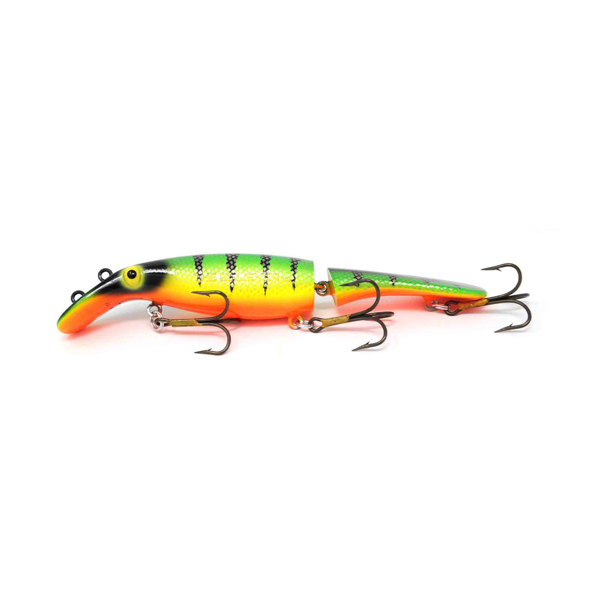 View of Crankbaits Drifter Tackle Believer Jointed 8" Crankbait Fire Perch available at EZOKO Pike and Musky Shop