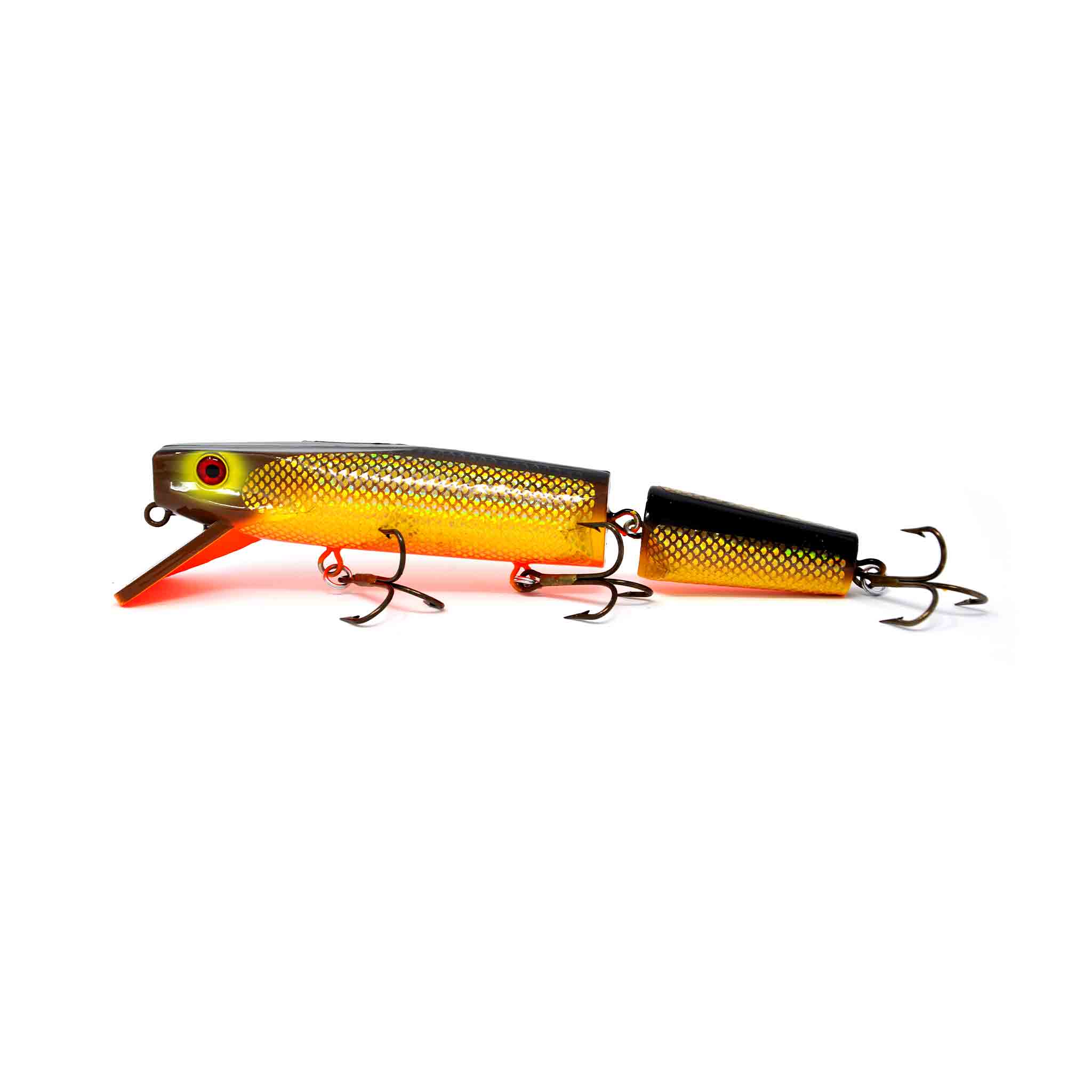 View of Crankbaits Drifter Tackle Muskie Stalker 10'' Jointed Crankbait Holo Hot Walleye available at EZOKO Fishing