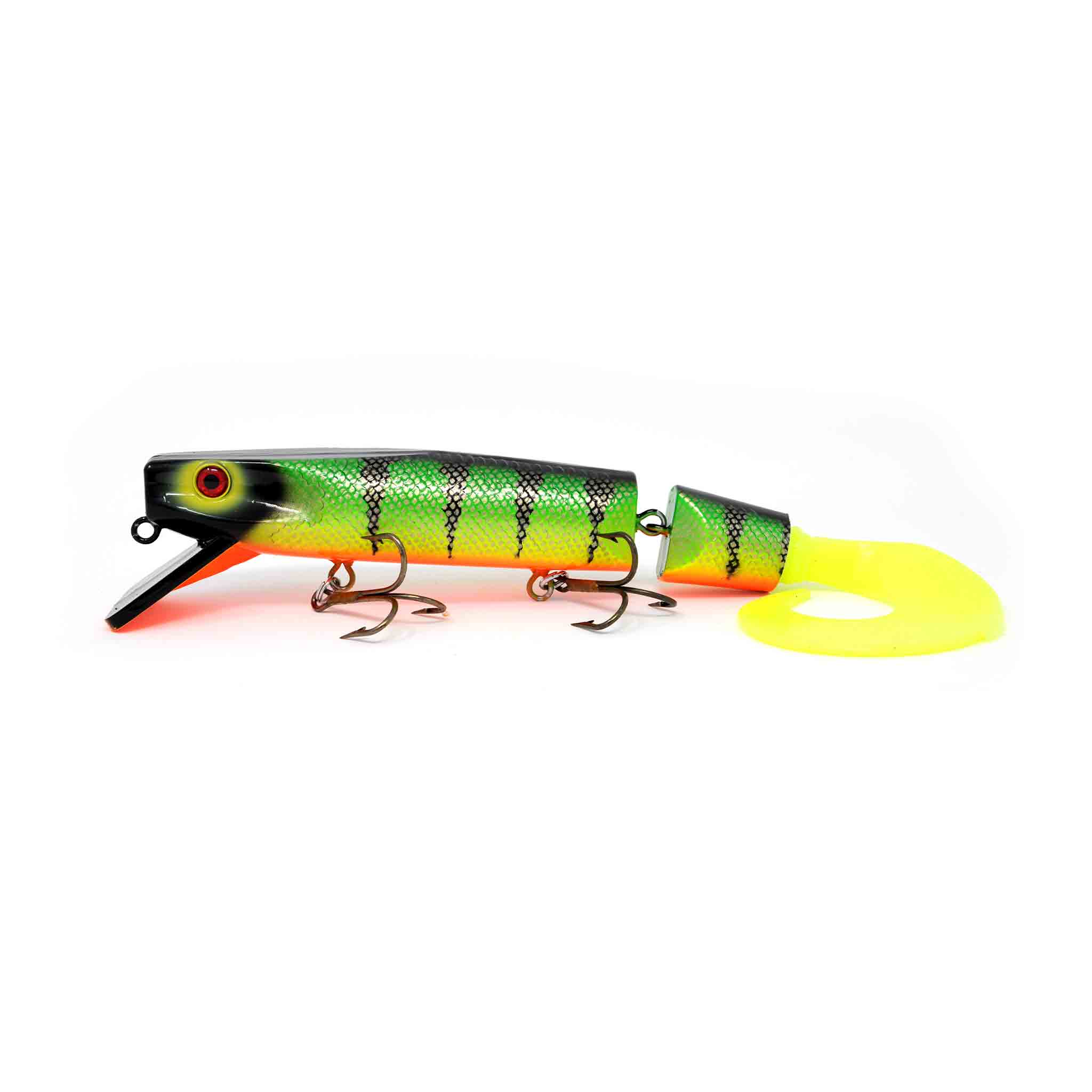 View of Crankbaits Drifter Tackle Muskie Super Stalker 12'' Jointed Crankbait Fire Perch available at EZOKO Fishing