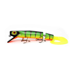 View of Crankbaits Drifter Tackle Muskie Super Stalker 12'' Jointed Fire Perch available at EZOKO Pike and Musky Shop