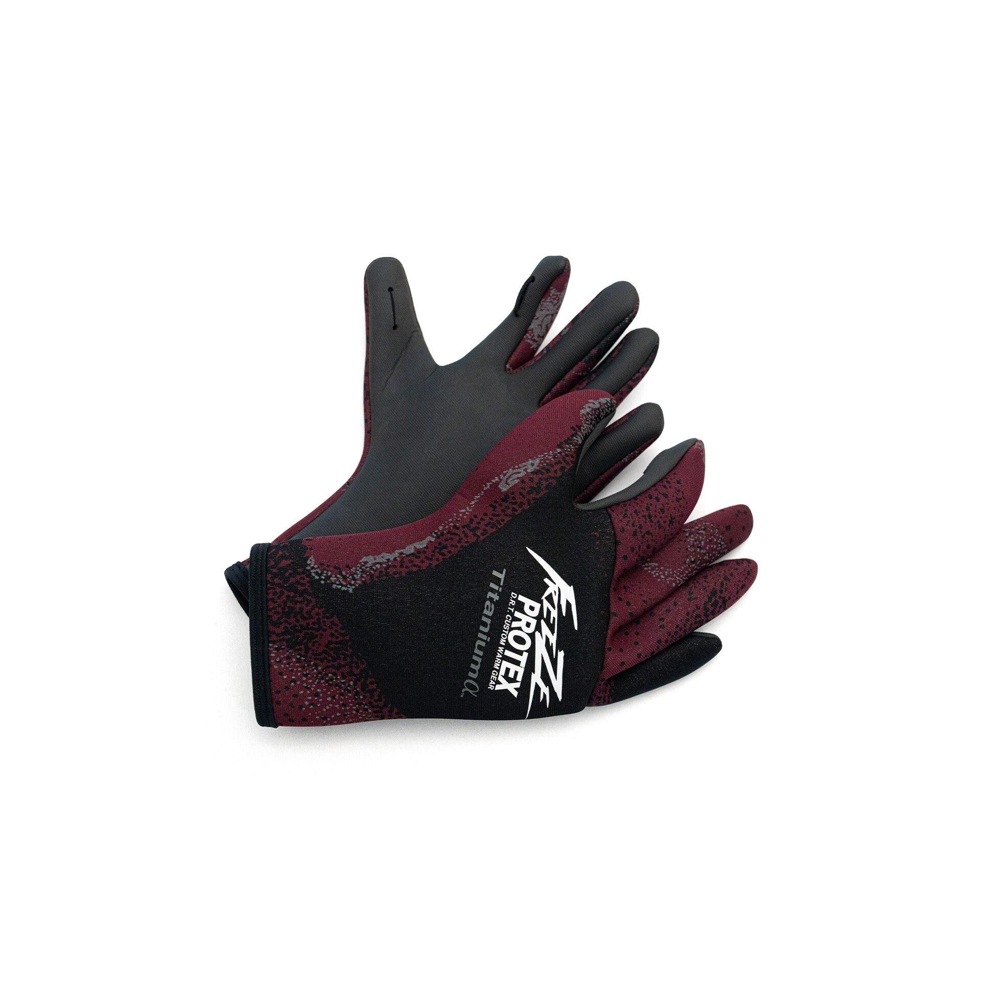 View of DRT inc. FREEZE PROTEX Neoplane Glove Gen2 Gray / Burgundy S available at EZOKO Fishing