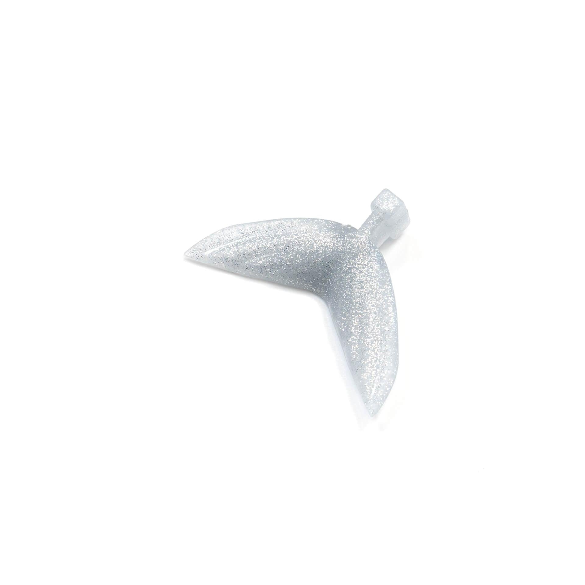 View of DRT Tiny Klash Normal Extra Tail Clear Silver available at EZOKO Pike and Musky Shop