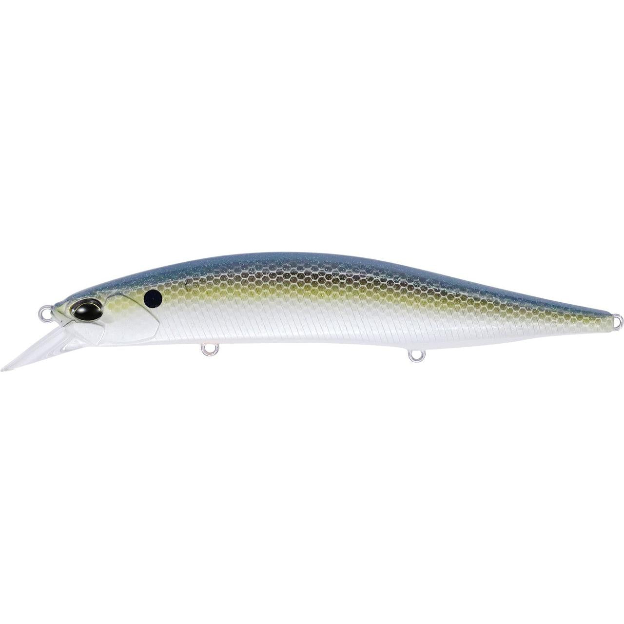View of DUO Realis Jerkbait 130SP American Shad available at EZOKO Pike and Musky Shop