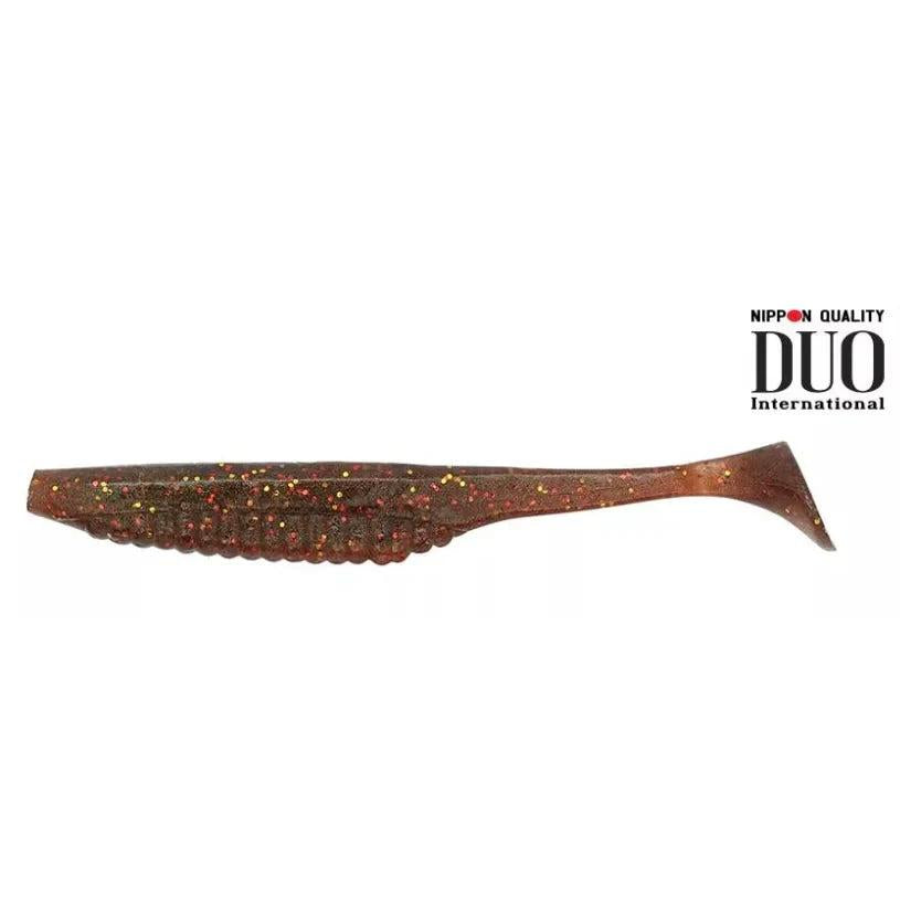 View of DUO Realis Versa Shad 4" Dark Motor Oil UV available at EZOKO Pike and Musky Shop