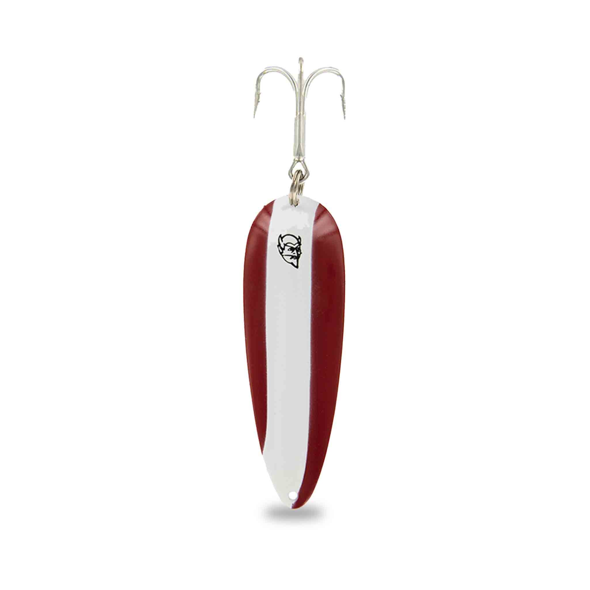 View of Jigs-Spoons Eppinger Dardevle 1oz Spoon Red/White Stripe available at EZOKO Fishing
