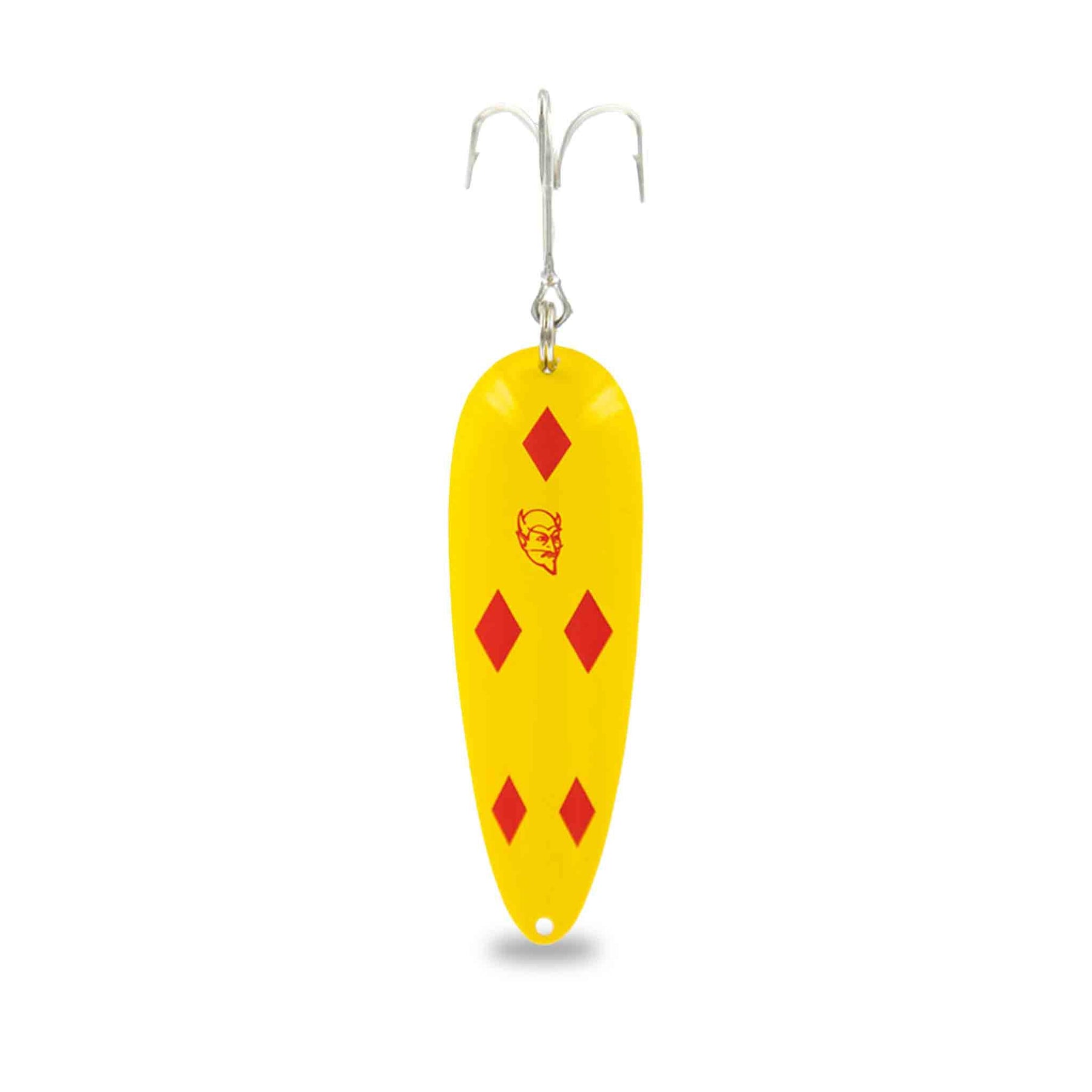 View of Jigs-Spoons Eppinger Dardevle 1oz Spoon Yellow/Red Diamond available at EZOKO Pike and Musky Shop