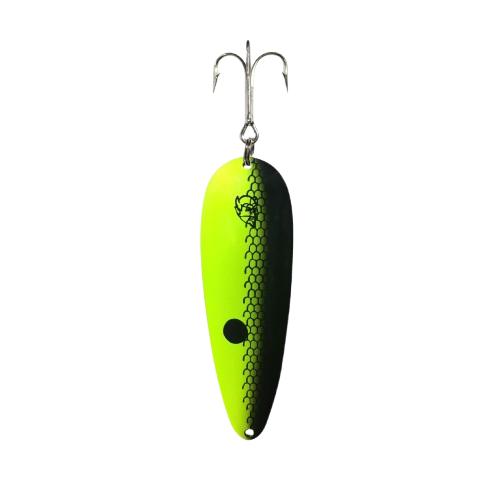 View of Jigs-Spoons Eppinger Huskie Junior 2oz Spoon Chartreuse and Black available at EZOKO Fishing