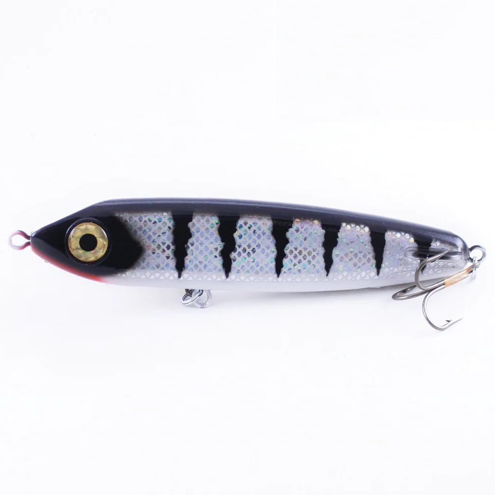 View of Jerk-Glide_Baits ERC Hell Hound 8'' Glide Bait Metallic Scale White Perch available at EZOKO Fishing