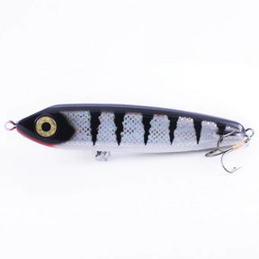 View of Jerk-Glide_Baits ERC Hell Hound 8'' Glide Bait Metallic Scale White Perch available at EZOKO Fishing