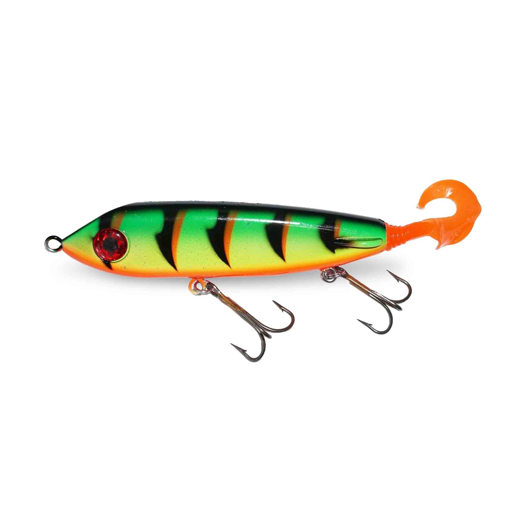 View of Jerk-Glide_Baits ERC Squirrelly Hell Hound 9'' Glide Bait Fire Tiger available at EZOKO Pike and Musky Shop