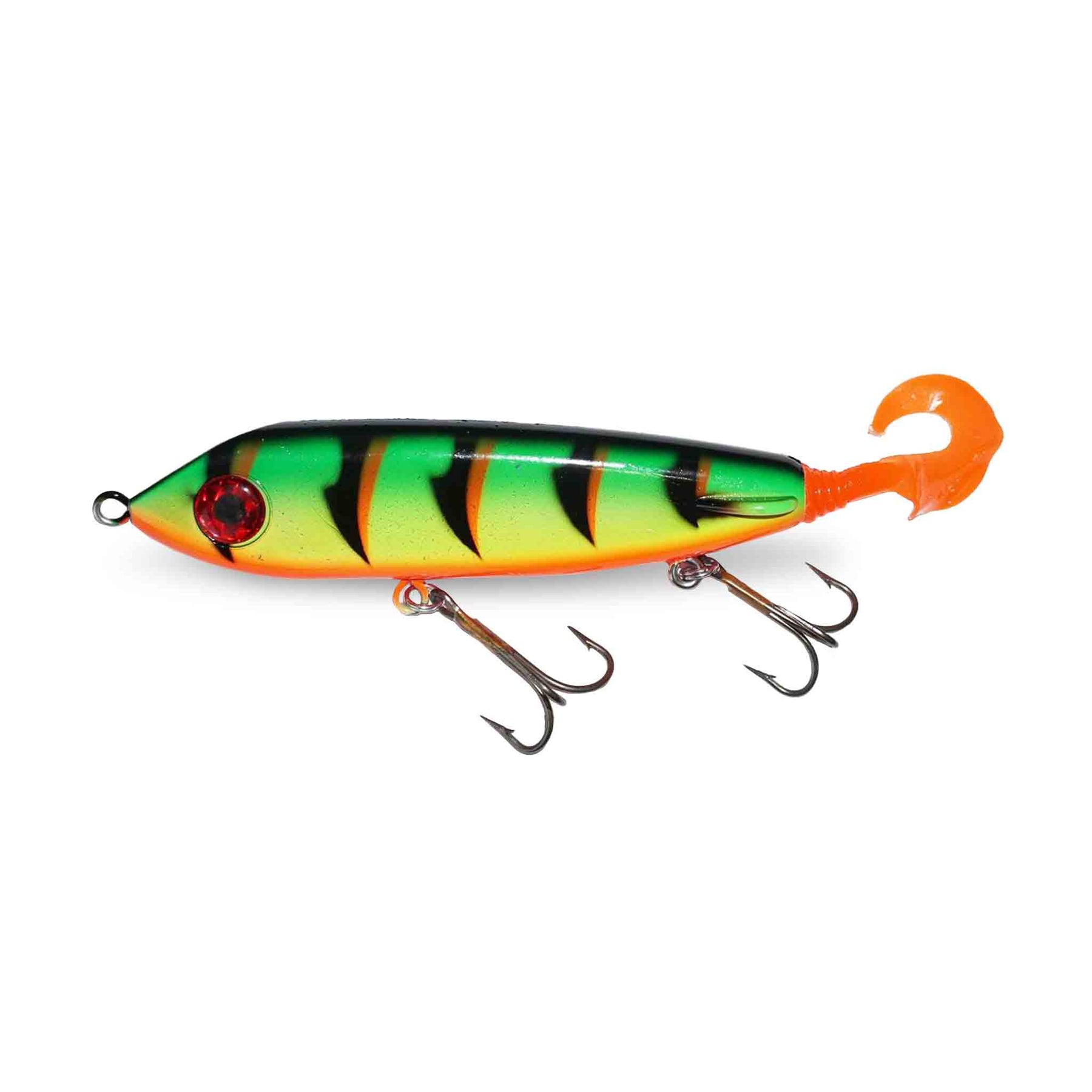 View of Jerk-Glide_Baits ERC Squirrelly Hell Hound 9'' Glide Bait Fire Tiger available at EZOKO Fishing