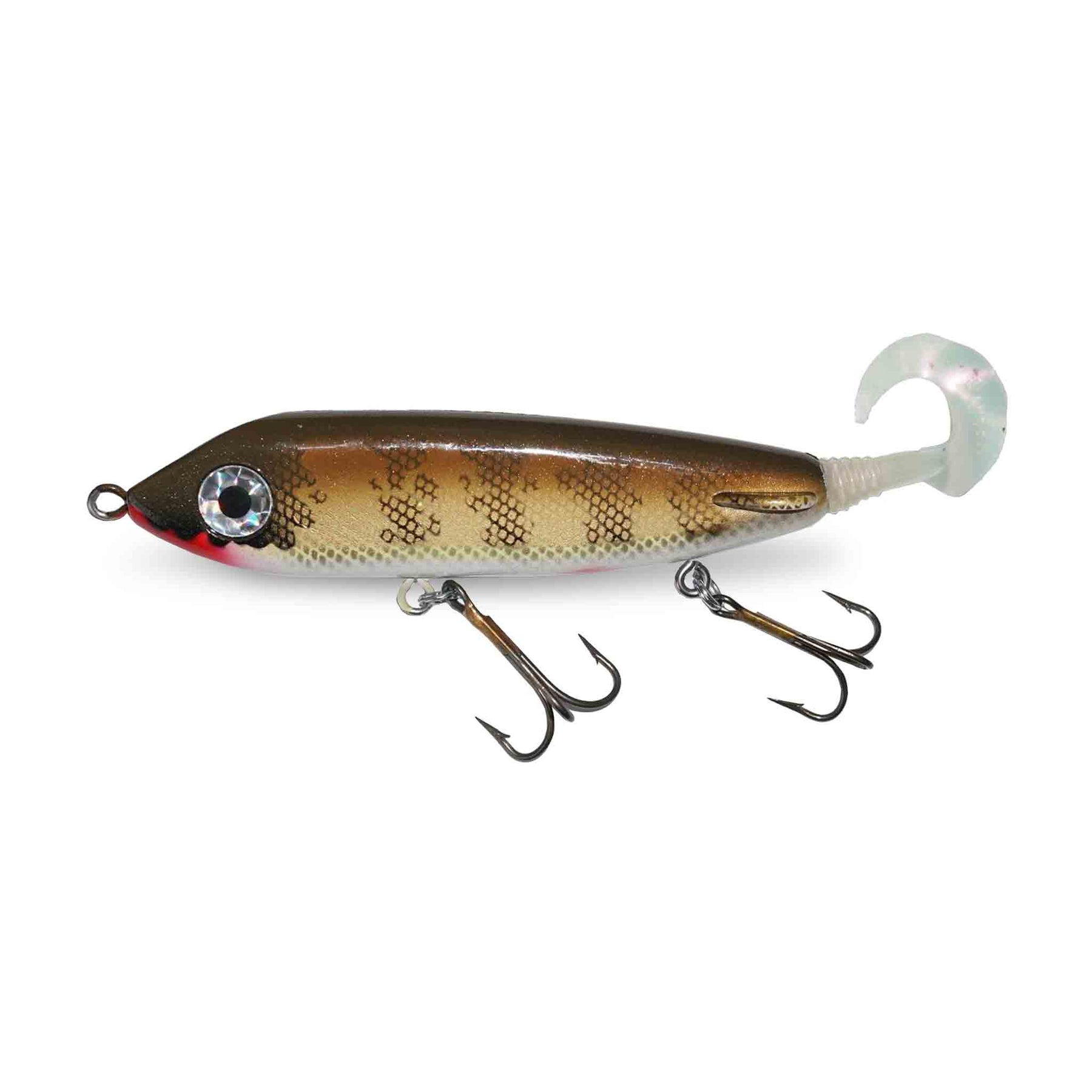 View of Jerk-Glide_Baits ERC Squirrelly Hell Hound 9'' Glide Bait Walleye available at EZOKO Pike and Musky Shop