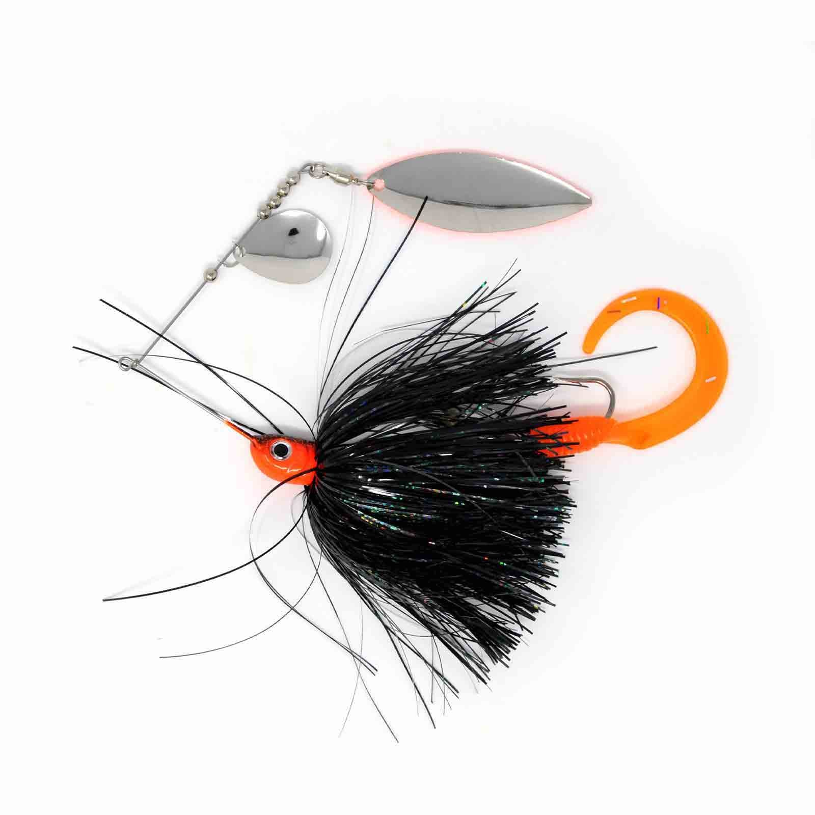 View of Spinnerbaits Esox Assault Spinnerbait Willow 1oz Black / Orange available at EZOKO Pike and Musky Shop