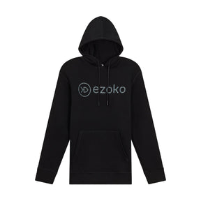 View of EZOKO Black Hoodie Dark Camo Logo available at EZOKO Pike and Musky Shop