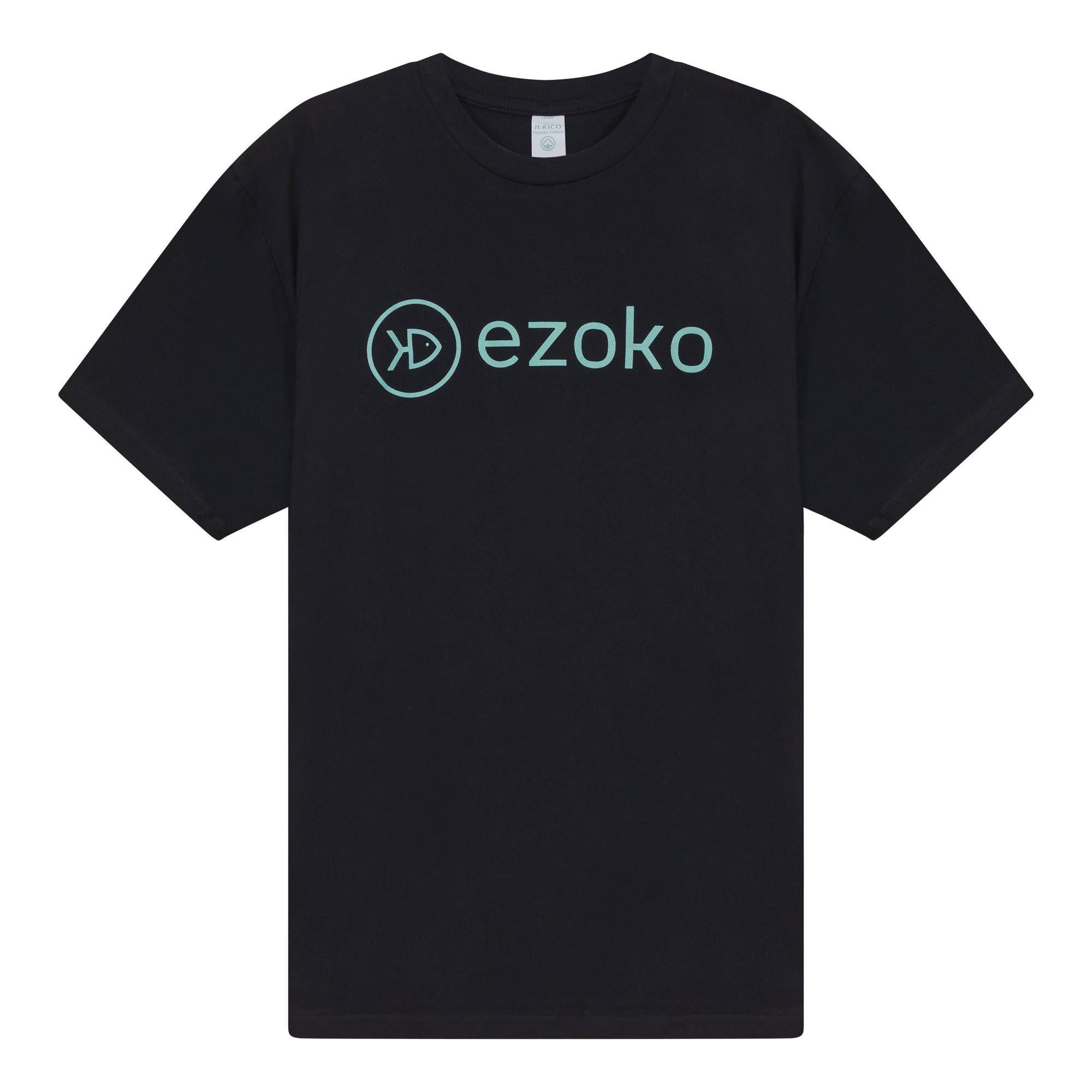 View of EZOKO Classic Logo T-Shirt Black Small available at EZOKO Fishing