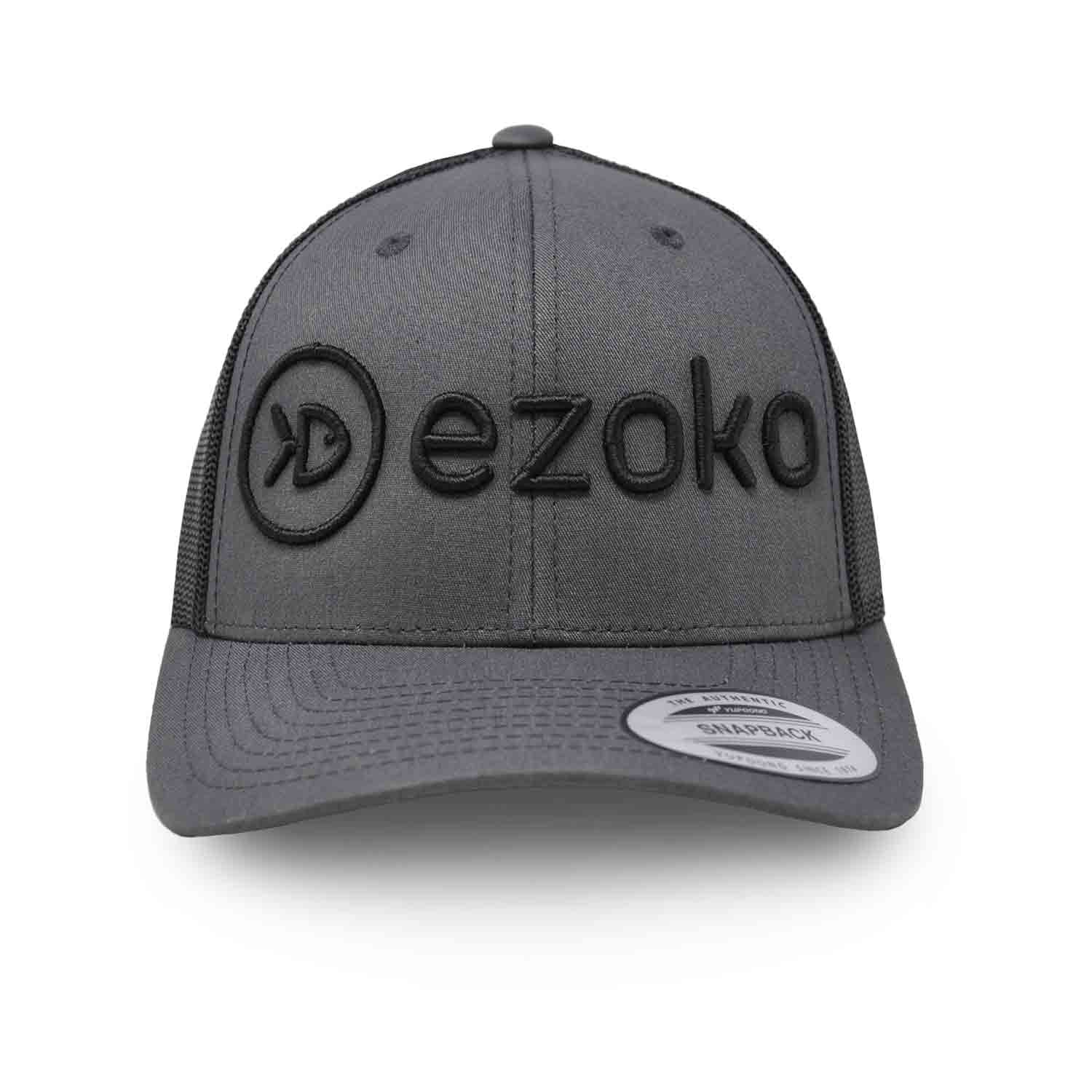Ezoko Classics YUPOONG Retro Trucker cap Charcoal / Black 3D-Puff Black Hats