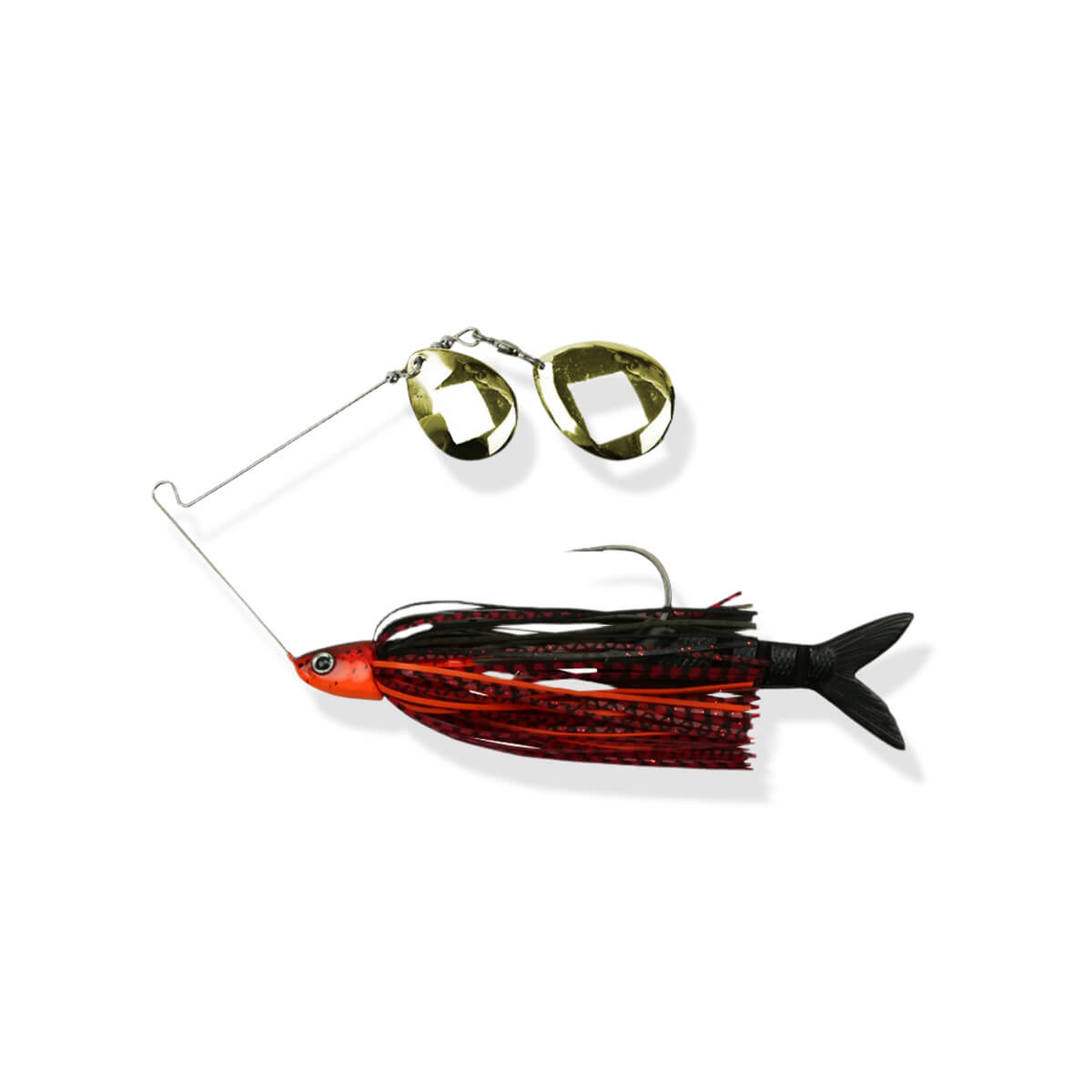 View of spinnerbaits FishLab Bio-Blade Double Colorado 1/2oz Red Craw available at EZOKO Pike and Musky Shop