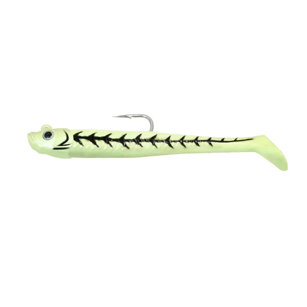 View of Swimbaits FishLab Mad Eel 5" Green Glow available at EZOKO Fishing