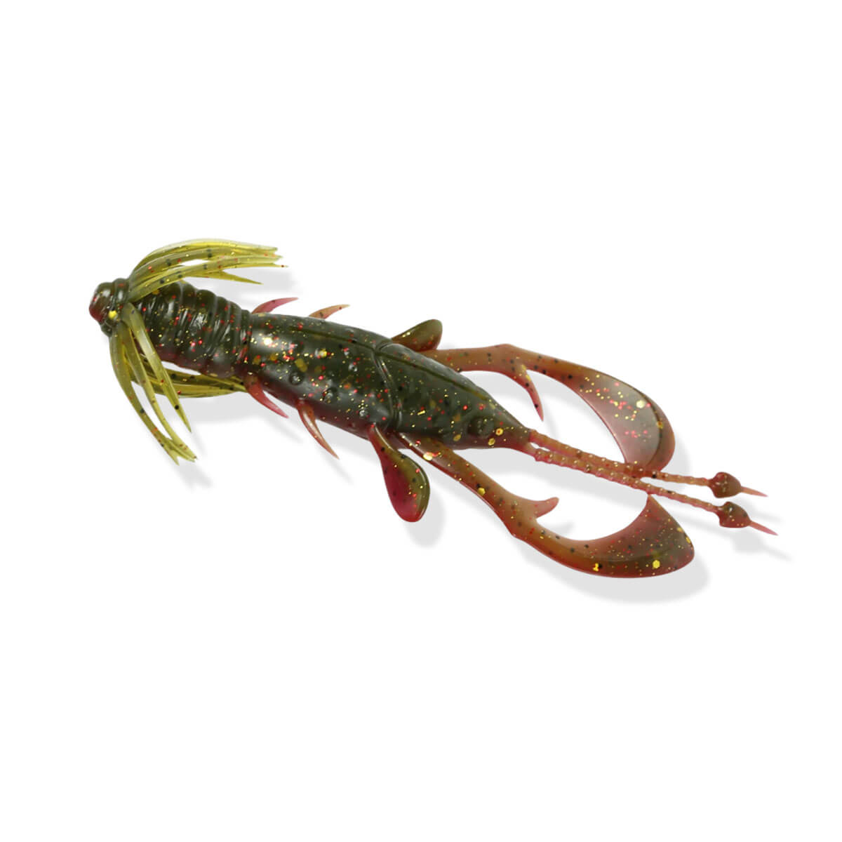 View of Softbaits FishLab Nature Series Creature Baits Series Kickin Craw 3.5" Green Pumpkin Red Craw available at EZOKO Fishing