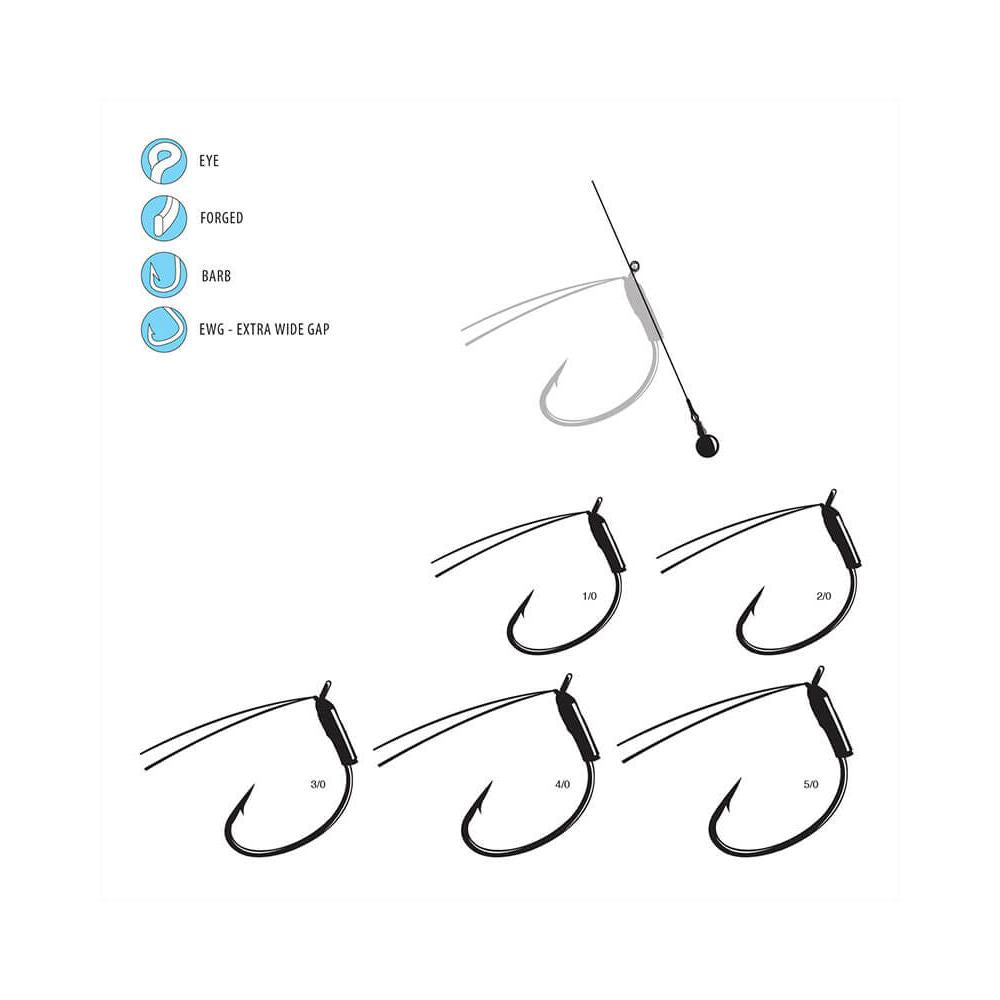 View of Hooks Gamakatsu Wicked Wacky Hook 1/0 available at EZOKO Fishing
