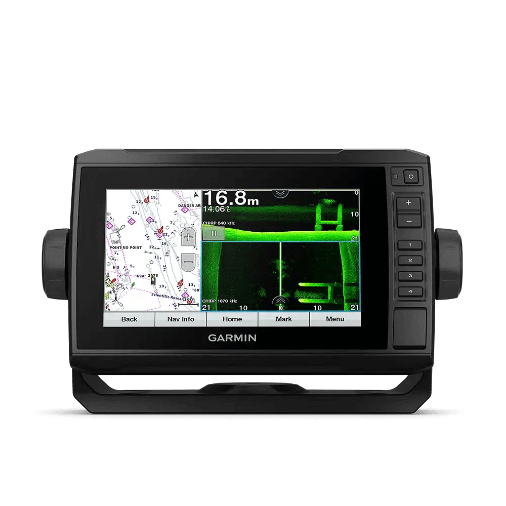 View of fish_finder Garmin ECHOMAP UHD 75SV with GT56UHD TM Transducer & LakeVü G3 Map available at EZOKO Pike and Musky Shop