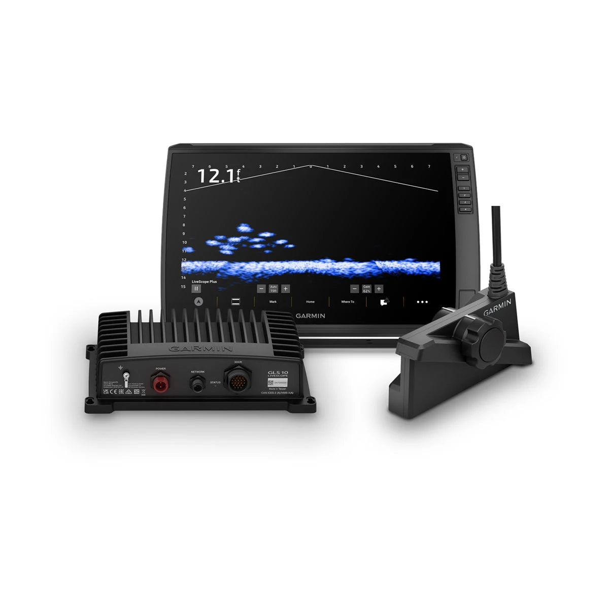 View of Garmin ECHOMAP Ultra 2 16" – Ice House System with LiveScope Plus LVS34-IF available at EZOKO Fishing