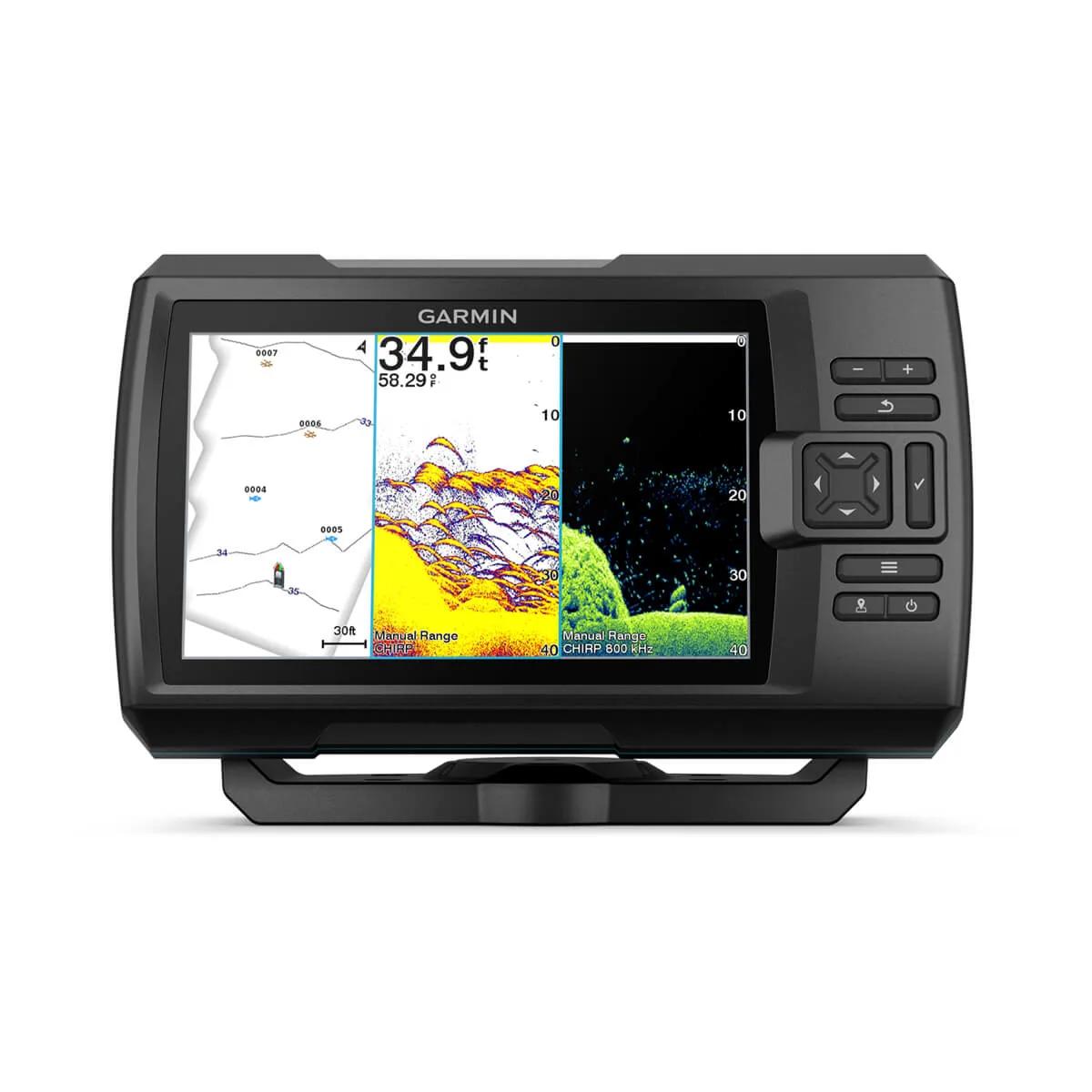 View of fish_finder Garmin Striker Vivid 7cv With GT20-TM Transducer available at EZOKO Pike and Musky Shop