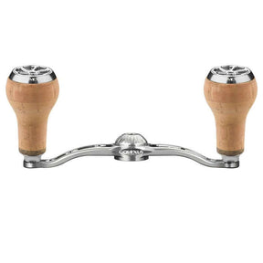 View of Gomexus Aluminium Handle for Baitcasting Reel with Cork Knob BDH-CA27 White 7x4mm 100mm available at EZOKO Pike and Musky Shop