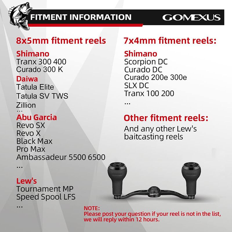 View of Rods-Reels-Accessories Gomexus Aluminum Handle for Baitcasting Reel with TPE Knob BDH-A27 available at EZOKO Pike and Musky Shop